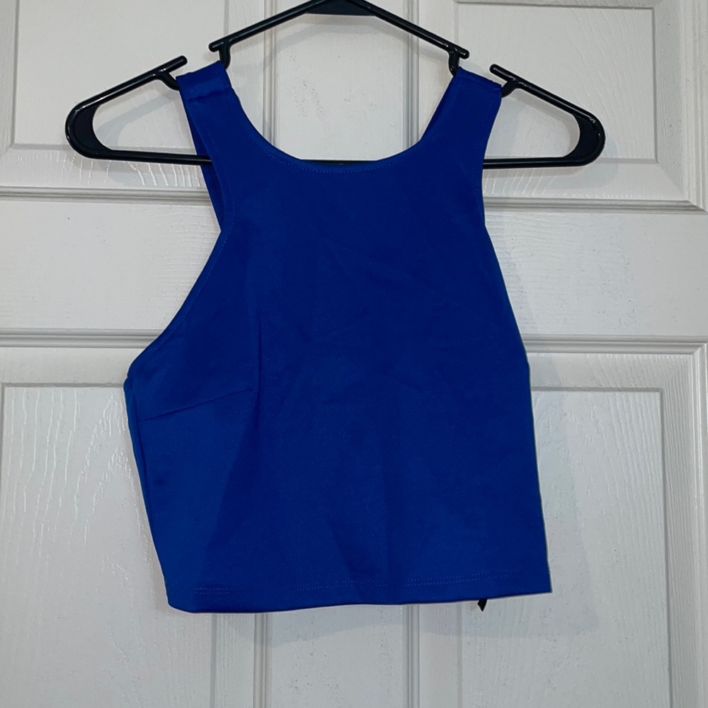 Blue dressy crop top. Forever 21. Size M